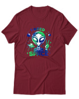 T-Shirt Αντρικό - I Need Space Alien - Color Thumbnail Σκούρο Κόκκινο