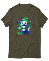 T-Shirt Αντρικό - I Need Space Alien - Color Thumbnail Χακί