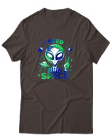 T-Shirt Αντρικό - I Need Space Alien - Color Thumbnail Καφέ