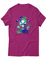 T-Shirt Αντρικό - I Need Space Alien - Color Thumbnail Φουξια