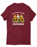 T-Shirt Αντρικό - I Really Do Need Chickens - Color Thumbnail Σκούρο Κόκκινο