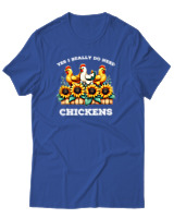T-Shirt Αντρικό - I Really Do Need Chickens - Color Thumbnail Μπλε Ρουά