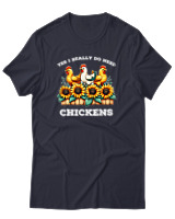 T-Shirt Αντρικό - I Really Do Need Chickens - Color Thumbnail Σκούρο Μπλε