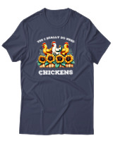 T-Shirt Αντρικό - I Really Do Need Chickens - Color Thumbnail Μπλε Γκρι
