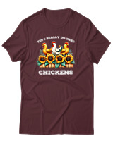 T-Shirt Αντρικό - I Really Do Need Chickens - Color Thumbnail Μπορντό