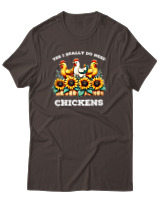 T-Shirt Αντρικό - I Really Do Need Chickens - Color Thumbnail Καφέ