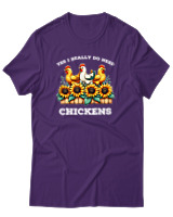 T-Shirt Αντρικό - I Really Do Need Chickens - Color Thumbnail Σκούρο Μωβ