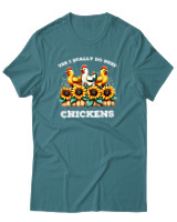 T-Shirt Αντρικό - I Really Do Need Chickens - Color Thumbnail Μπλε Πράσινο