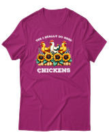 T-Shirt Αντρικό - I Really Do Need Chickens - Color Thumbnail Φουξια