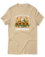 T-Shirt Αντρικό - I Really Do Need Chickens - Color Thumbnail Μπεζ