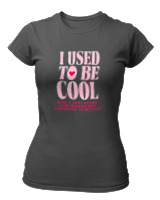 T-Shirt Στενή Γραμμή Γυναικείο - I Used To Be Cool - Color Thumbnail Ανθρακί
