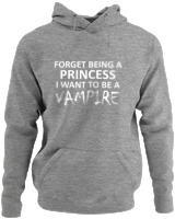 Φούτερ με κουκούλα - I Want To Be A Vampire - Color Thumbnail Γκρι Μελανζέ