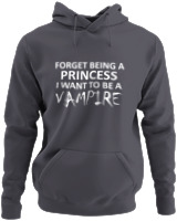 Φούτερ με κουκούλα - I Want To Be A Vampire - Color Thumbnail Ανθρακί