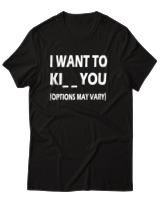 T-Shirt Unisex - I Want To Ki You - Color Thumbnail Μαύρο