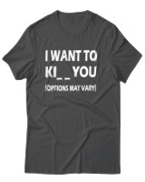 T-Shirt Unisex - I Want To Ki You - Color Thumbnail Ανθρακί