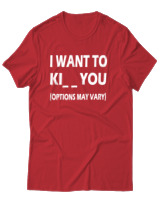 T-Shirt Unisex - I Want To Ki You - Color Thumbnail Κόκκινο