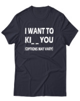 T-Shirt Unisex - I Want To Ki You - Color Thumbnail Σκούρο Μπλε