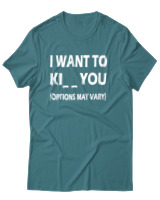 T-Shirt Unisex - I Want To Ki You - Color Thumbnail Μπλε Πράσινο