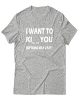 T-Shirt  Γυναικείο - I Want To Ki You - Color Thumbnail Γκρί Μελανζέ