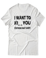 T-Shirt Unisex - I Want To Ki You - Color Thumbnail Άσπρο
