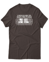 T-Shirt Αντρικό - I Would Like To Solve The Puzzle - Color Thumbnail Καφέ