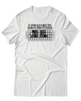 T-Shirt Αντρικό - I Would Like To Solve The Puzzle - Color Thumbnail Άσπρο