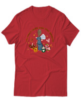 T-Shirt Αντρικό - Im Just Here For The Snacks - Color Thumbnail Κόκκινο