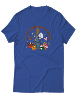 T-Shirt Αντρικό - Im Just Here For The Snacks - Color Thumbnail Μπλε Ρουά