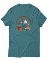 T-Shirt Αντρικό - Im Just Here For The Snacks - Color Thumbnail Μπλε Πράσινο