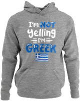 Φούτερ με κουκούλα - I'm Not Yelling I'm Greek - Color Thumbnail Γκρι Μελανζέ