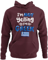 Φούτερ με κουκούλα - I'm Not Yelling I'm Greek - Color Thumbnail Marron