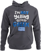 Φούτερ με κουκούλα - I'm Not Yelling I'm Greek - Color Thumbnail Ανθρακί