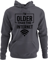 Φούτερ με κουκούλα - Im Older Than The Internet - Color Thumbnail Ανθρακί