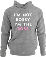 Φούτερ με κουκούλα - Im The Boss - Color Thumbnail Γκρι Μελανζέ