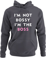 Φούτερ με κουκούλα - Im The Boss - Color Thumbnail Ανθρακί