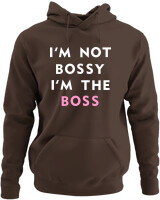 Φούτερ με κουκούλα - Im The Boss - Color Thumbnail Καφέ