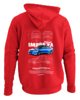 Φούτερ με κουκούλα - Impreza WRX STI - Color Thumbnail Κόκκινο