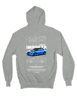 Ζακέτα Φούτερ με κουκούλα Γυναικείο - Impreza WRX STI - Color Thumbnail Γκρι Μελανζέ