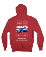 Ζακέτα Φούτερ με κουκούλα Αντρικό - Impreza WRX STI - Color Thumbnail Κόκκινο