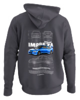 Φούτερ με κουκούλα - Impreza WRX STI - Color Thumbnail Ανθρακί