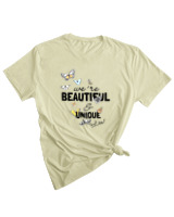 T-Shirt Woman Fashion Γυναικείο - In A Field Of Roses Be A Butterfly - Color Thumbnail SAGE GREEN