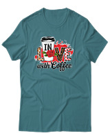 T-Shirt Αντρικό - In Love With Coffee - Color Thumbnail Μπλε Πράσινο