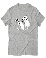T-Shirt Unisex - Inked Dalmatian - Color Thumbnail Γκρι Μελανζέ