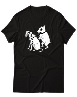 T-Shirt Unisex - Inked Dalmatian - Color Thumbnail Μαύρο