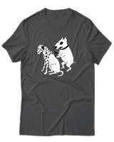 T-Shirt Unisex - Inked Dalmatian - Color Thumbnail Ανθρακί