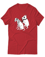 T-Shirt Unisex - Inked Dalmatian - Color Thumbnail Κόκκινο