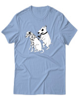 T-Shirt Unisex - Inked Dalmatian - Color Thumbnail Γαλάζιο