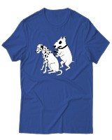 T-Shirt Unisex - Inked Dalmatian - Color Thumbnail Μπλε Ρουά