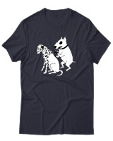 T-Shirt Unisex - Inked Dalmatian - Color Thumbnail Σκούρο Μπλε
