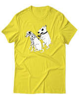 T-Shirt Unisex - Inked Dalmatian - Color Thumbnail Κίτρινο